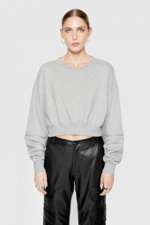 Rebecca Minkoff Annie Zip Sleeve Sweatshirt Donna Top Grigie | RJLIH-8360