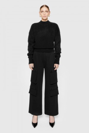Rebecca Minkoff Bowie Cargo Pant Donna Pantaloni Nere | JYZFD-3296