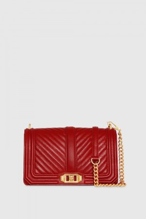 Rebecca Minkoff Chevron Quilted Love Crossbody Donna Borse Crossbody Rosse | OTBZQ-1379