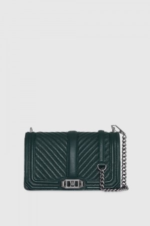 Rebecca Minkoff Chevron Quilted Love Crossbody Donna Borse A Tracolla Grigie | IRQTB-1620