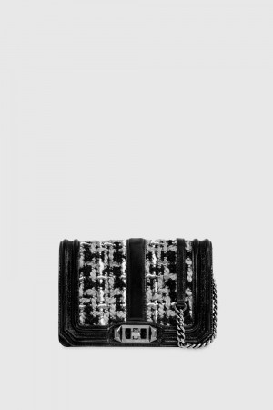 Rebecca Minkoff Chevron Quilted Small Love Crossbody Donna Borse Crossbody Nere Grigie | WGTVQ-2314