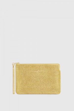 Rebecca Minkoff Crystal Studded Wristlet Donna Piccola Pelletteria Oro | IZXRN-0874