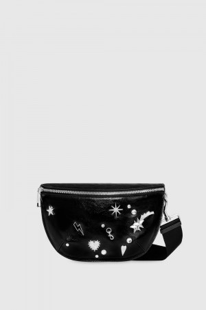 Rebecca Minkoff Darren Belt Bag With Celestial Studs Donna Marsupio Nere Argento | OXJIY-6295