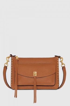 Rebecca Minkoff Darren Signature Shoulder Bag Donna Borse A Tracolla Caramello | OBJGL-1840