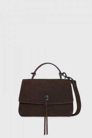 Rebecca Minkoff Darren Top Handle Messenger Donna Top Handle Bags Espresso | NJVDU-4587