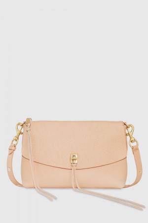 Rebecca Minkoff Darren Top Zip Shoulder Bag Donna Borse A Tracolla Beige | OFTXK-2401