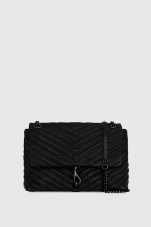 Rebecca Minkoff Edie Flap Shoulder Bag Donna Borse A Tracolla Nere Nere | GEHPI-5289