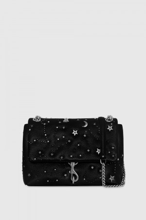 Rebecca Minkoff Edie Flap Shoulder With Celestial Studs Donna New Arrivals Nere Grigie | AJRKV-8937