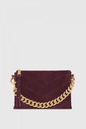Rebecca Minkoff Edie Maxi Crossbody Donna Pochette Rosse Scuro | JTRAL-9526
