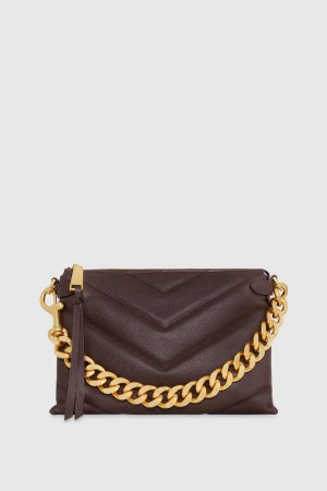 Rebecca Minkoff Edie Maxi Crossbody Donna Pochette Cigaro/Antique Brass | EYBLH-7094