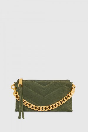 Rebecca Minkoff Edie Maxi Medium Crossbody Donna Piccola Pelletteria Verde Oliva | LHSOR-4756