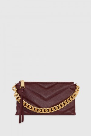 Rebecca Minkoff Edie Maxi Medium Crossbody Donna Piccola Pelletteria Rosse Scuro | AYOQN-0264