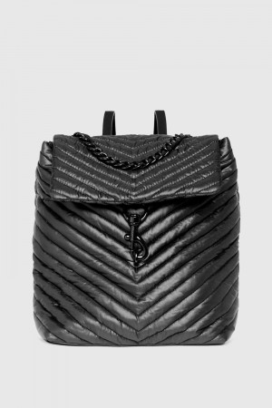 Rebecca Minkoff Edie Nylon Backpack Donna Zaini Nere | QLCTU-6973