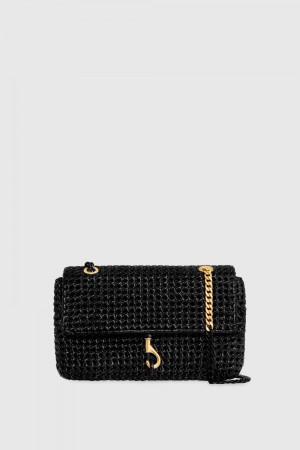 Rebecca Minkoff Edie Woven Medium Crossbody Donna Borse Crossbody Nere | RECDH-1543