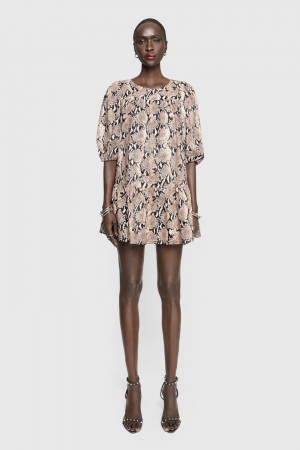 Rebecca Minkoff Felicity Dress Donna Vestito Beige | EZWYF-0185