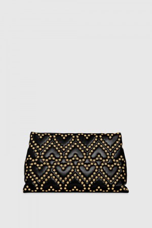 Rebecca Minkoff Heart Stud Quilt Pillow Clutch Donna Pochette Nere | HVULJ-1067