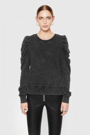Rebecca Minkoff Janine Sweatshirt Donna Top Lavaggio Nere | WYJSK-5098