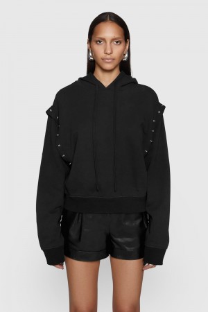 Rebecca Minkoff Jessie Stud Hoodie Donna Top Colorate | KRCYV-5867