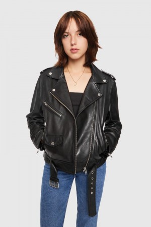 Rebecca Minkoff Jett Moto Donna Leather Nere | YNQAC-3586