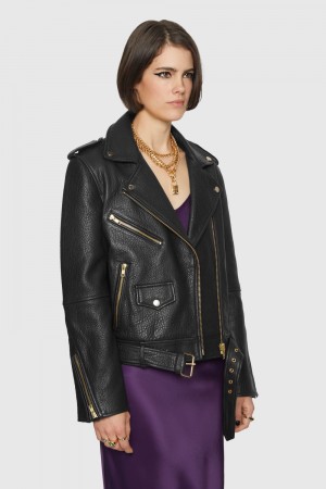 Rebecca Minkoff Jett Moto Donna Leather Nere | ENWTU-2607