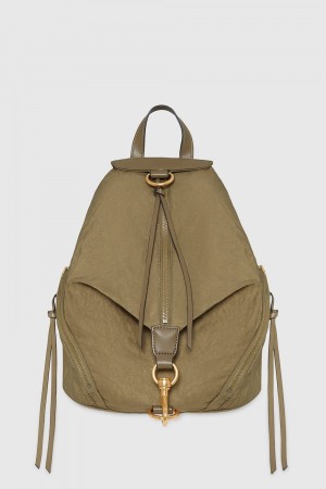 Rebecca Minkoff Julian Washed Nylon Backpack Donna Zaini Military | SNDPV-2165