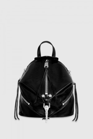 Rebecca Minkoff Julian Zipped Medium Backpack Donna Zaini Nere Argento | FBQLY-3982