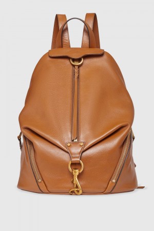 Rebecca Minkoff Jumbo Julian Backpack Donna Zaini Caramello/Antique Brass | NQFJT-9512