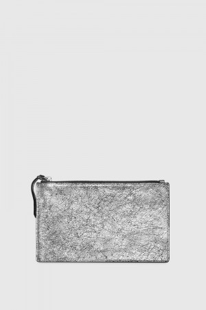 Rebecca Minkoff Large Pouch Donna Piccola Pelletteria Argento | PKMXR-9640