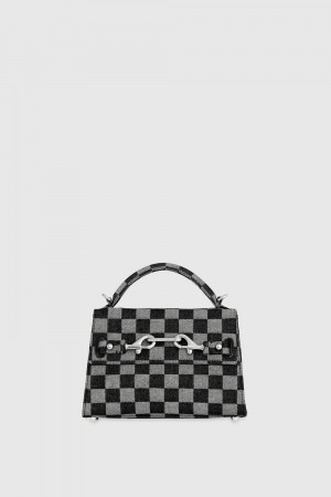 Rebecca Minkoff Lou Top Handle Crossbody With Chain Donna Top Handle Bags Nere | IQAZG-5316