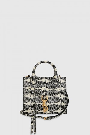 Rebecca Minkoff Megan Mini Tote Donna Top Handle Bags Nere Bianche | COFBR-2489