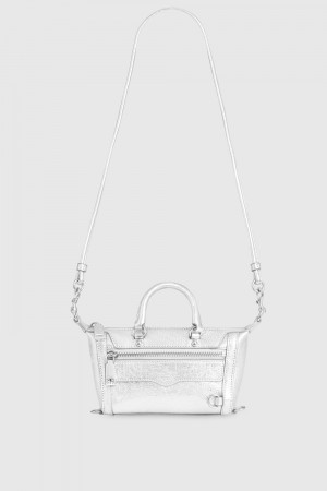 Rebecca Minkoff Micro Mini M.A.B. Donna Top Handle Bags Argento Argento | WTOFU-1362