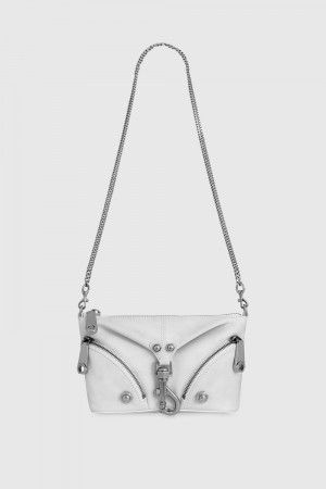 Rebecca Minkoff Mini Julian Crossbody Donna Borse Crossbody Bianche Grigie Argento | GHLZA-3648