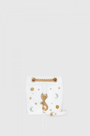 Rebecca Minkoff Mystical Edie Small Bucket Crossbody Donna Borse Crossbody Bianche Colorate | EQVOH-2391