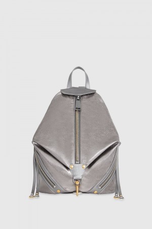Rebecca Minkoff Nylon Medium Zip Julian Backpack Donna Zaini Grigie Scuro Colorate | YFAQK-3812