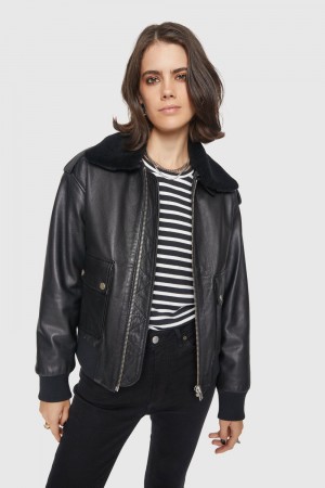 Rebecca Minkoff Orly Aviator Jacket Donna Leather Colorate | GJYPA-1840