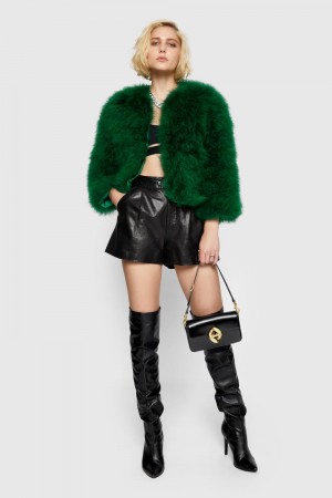 Rebecca Minkoff Pacha Feather Jacket Donna Capispalla Verde Acqua | RKSWE-4718