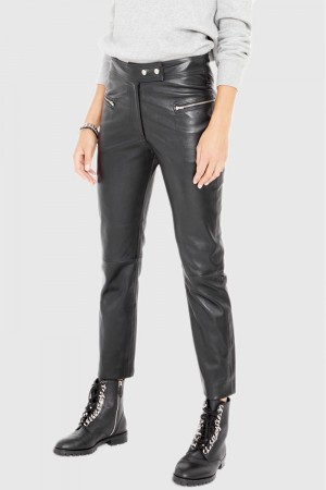 Rebecca Minkoff Poppy Leather Legging Donna Pantaloni Nere | JLHOS-9624