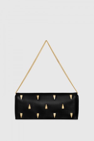 Rebecca Minkoff Slim Clutch With Heart Studs Donna Pochette Nere | BILMQ-6407