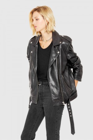 Rebecca Minkoff Tabitha Moto Donna Leather Nere | BIGHK-8654