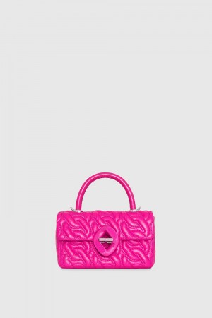 Rebecca Minkoff Top Handle Crossbody With Chain Quilt Donna Top Handle Bags Argento | GKLZB-4057
