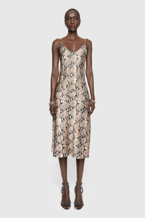 Rebecca Minkoff Verona Slip dress Donna Vestito Beige | RCDZM-9637